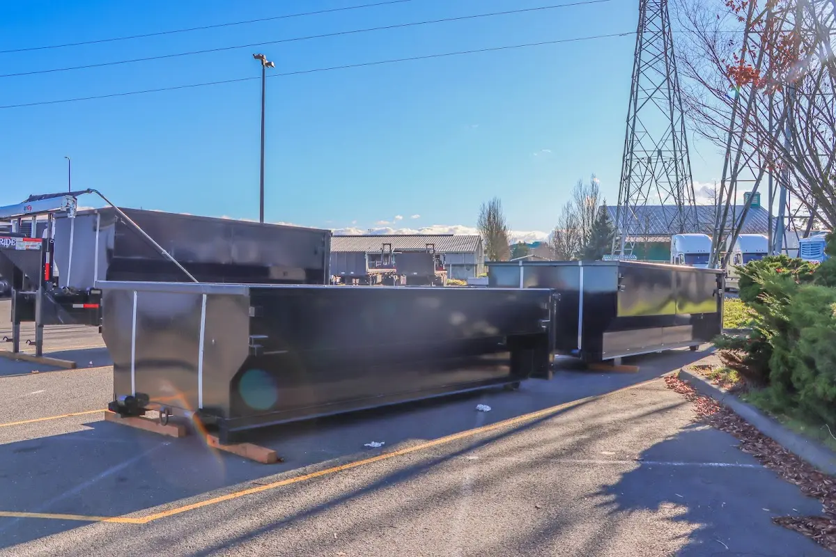 Roll-off dumpster ready for waste disposal at job site for Commercial Dumpster Rental in Andover